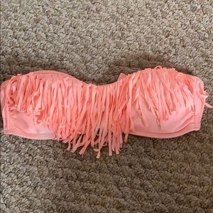 Hollister peach bikini top with fringe